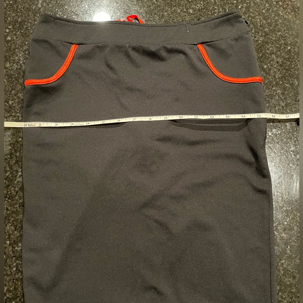 Red Ribbon Lace Up Pencil Skirt, Size Small - Picture 16 of 16
